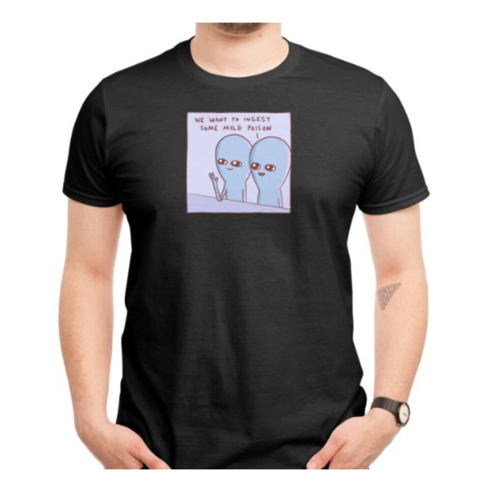 Bella + Canvas Strange Planet Special Black 100% Cotton T-Shirt Men's Size M